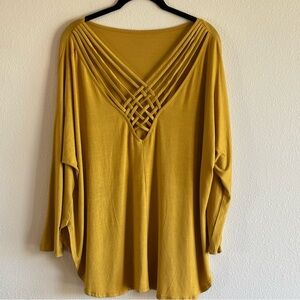 Emerald Women's Mustard Long Sleeve Top Size 2X